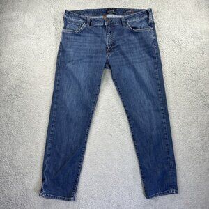 34 Heritage Jeans Mens 38x30 Blue Denim Pants Courage Straight Mid Rise Stretch